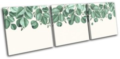 Botanical Natural Leaf Hanging Floral TREBLE CANVAS WALL ART Picture Print