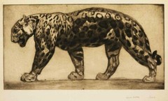 Leopard by Paul Jouve – 1926 Woodcut Animal Print – Art Deco Wildlife to Frame