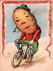 Potato on Bike, Vintage Sophie, Wall Decor Art Print Poster 14″ x 11″ 2008