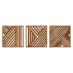 Barreda 12 In. X 12 in Natural Piece Wooden Wall Art Set
