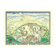 Old Map of Sequoia National Park, CA 1954 – Vintage Sequoia