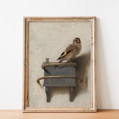 The Goldfinch Painting by Carel Fabritius Birds Animals Wall Art Poster Print