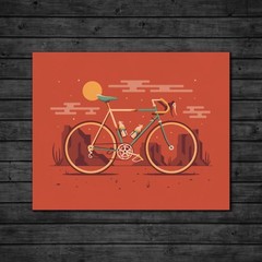DKNG Mesa (20″x16″ Desert Road Bike/Bicycle, Silkscreen Art Print/Poster)