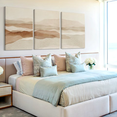 3 Pieces Abstract Landscape Earthy Tones Modern Large Wall Art for Set Of 3