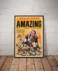 Vintage Style 1958 Science Fiction Poster – Space Antique Sci-Fi Retro
