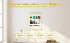 Classroom Wall Art Canvas Science Poster With Wooden Hanging Scroll 30 x 40 cm