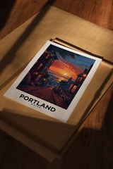 Portland Maine Vintage Style Travel Poster – Home Decor, Wall Art