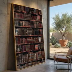 Vintage Leather Book Collection Poster No Fram Antique Library Poster No Frame