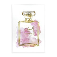 Stupell Industries Glam Perfume Bottle Gold Pink Wall Plaque Art, Proudly Made