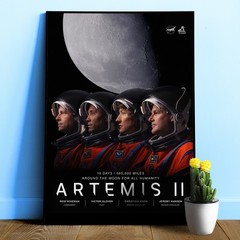 NASA Artemis II Crew Poster (Hi-Res) — space photo poster, science art print