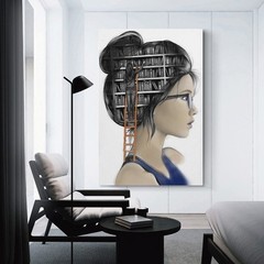 Art Poster Brainy Girl Room Unframed Inside Canvas Art Work 12×18 Inch 1-Piece