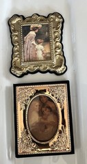 2 Vintage Gold Plastic ‘Framed Petites’ VICTORIAN STYLE reprints, Small