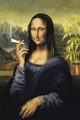 Mona Lisa Smoking Joint Poster Wall Art Print Decor Renaissance Pop Art