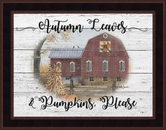 AUTUMN LEAVES & PUMPKINS, PLEASE by Billy Jacobs 16×20 Fall Barn Farm FRAMED ART