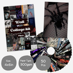 50PCS Grunge Aesthetic Picture, 50 Set 4X6 Inch, Collage Print Kit, Cool Room De