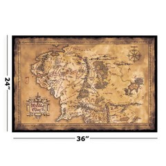 The Lord Of The Rings / The Hobbit – Movie Poster (Dark Map Of Middle Earth)
