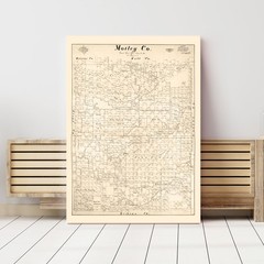 Old Map of Motley County, TX 1893 – Vintage Texas Art
