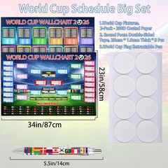 World Cup Poster 2026 Schedule Wall Chart Soccer Decor