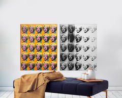 Marilyn Monroe Diptych Canvas Prints Set of 2, Large Modern Pop Art, Hollywood