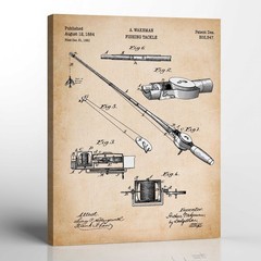 Fishing Gifts for Men, Fishing Gear Patent Canvas Print
