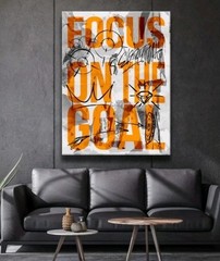 Sketch Art Inspirational – Focus On The Goal Wall Canvas Art 24×32″