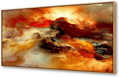 WKYP0262 Abstract Wall Art Orange Flow Canvas Wall Art Wood Framed Canvas Prints