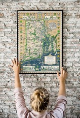 1936 Pictorial Map of Rhode Island and Narragansett Bay Wall Art Poster Home