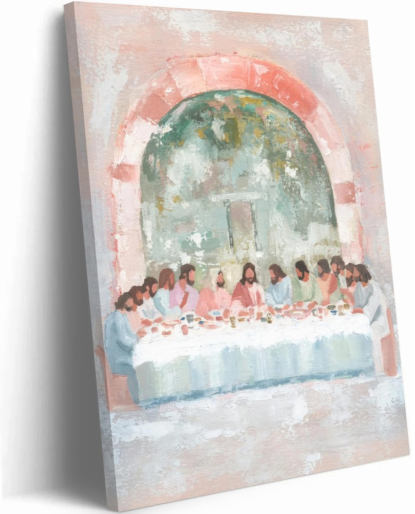 Last Supper Canvas Wall Art, Christian Picture Wall Decor, Jesus Painting Rel…