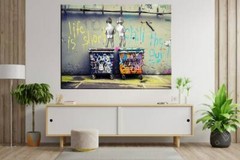 Abstract Kissing Painting, Kissing Couple Canvas, Kiss Painting, Kissing Wallart
