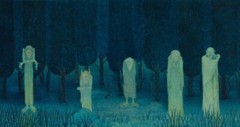 Five Ghouls Crowley 1914 Symbolist Giclee Print Gothic Fantasy Surreal Decor