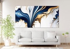 Marble Art, Blue Marble Art, Abstract Canvas Art,Gold Abstract Wall art Canvas