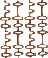 Wenqik 8 Pack Mid Century Modern Wall Art Decor Large Wood Abstract Brown
