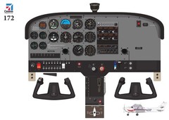 Cessna 172 skyhawk Conventional Panel Poster 24in x 36in