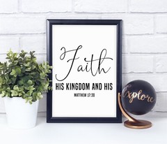 Matthew 17:20, Bible Verse Quote, Poster Print, Home Wall Decor