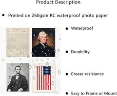 American History Wall Art Set of 4 – 8X10″ Vintage Patriotic Prints Featuring Th