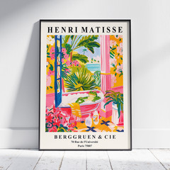 Frog Bath Poster, Colorful Tropical Bathroom Wall Art Home Decor Gift Print Room