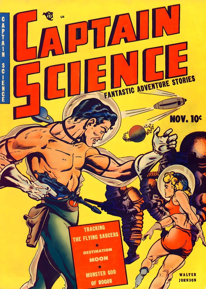 Captain Science Vintage Comic Book Poster Premium Photo REPRINT Art 4 Sizes