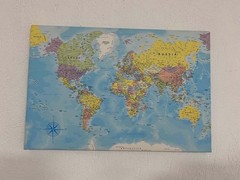 Classic World Map Poster on Canvas Traditional Political Global Map Countries Co