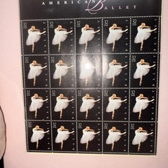 1998 American Ballet 32 Stamp unhinged unused Full Sheet in matted 12× 9.5