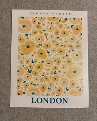 Flower Market London Vinyl Art Print 8×10 Yellow Floral Wall Poster Decor
