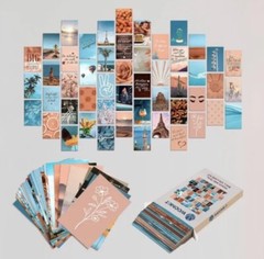 Wall Collage Kit Aesthetic Pictures, Collage Kit for Wall Peach Teal NEW