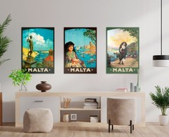 Malta, Valletta 1910s — retro travel poster, vintage travel art print