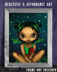 Strangeling Green Dragonling – 11×14 Unframed Art Print Poster – Decor and Gift