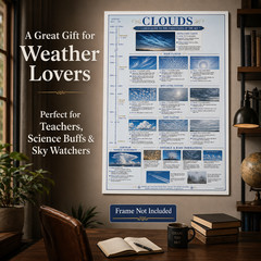 Cloud Identification Unframed Poster 24×36 – Weather Reference Chart