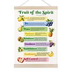 Fruit of the Spirit Christian Wall Art Poster Hanger Frame 12×16 Inch, Fruit …