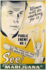 Vtg 1940 MARIJUANA Movie Poster 27×40 One Sheet Mack Enterprises Cult Exploitati