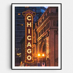 The Chicago Theatre Vintage City USA Wall Art Poster Print