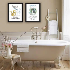 Framed 2-Pieces 14 In. X 18 In. Vignette (I Have a Drinking Problem) Black Wall