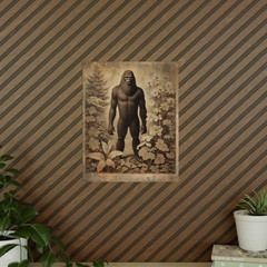 BIGFOOT BOTANICAL Vintage Wall Art, SASQUATCH Flower Poster, Retro Yeti Decor