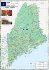 Maine Physical Map – 23.3 x 16.5 inches – Laminated